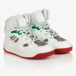 Gucci Boys White High-Top Trainers New