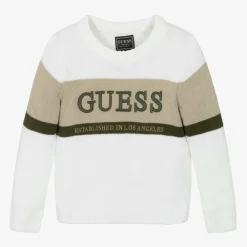 Guess Boys White Knitted Jumper