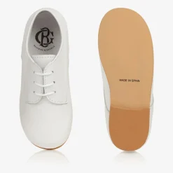 Beatrice amp; George Boys White Lace-Up Leather Shoes Outlet