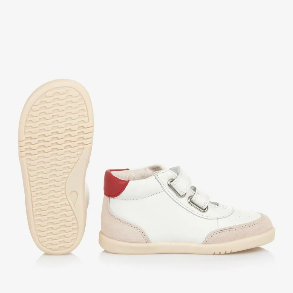 Bobux IWalk Boys White Leather High-Top Trainers Sale