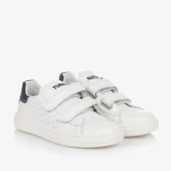 Naturino Boys White Leather Velcro Trainers Clearance