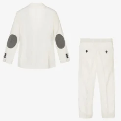 Romano Boys White Linen & Cotton Suit Best