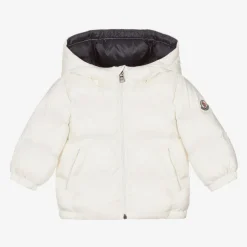 Moncler Enfant Boys White New Macaire Down Padded Jacket Outlet