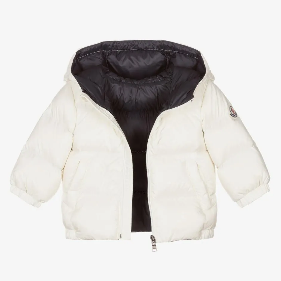 Moncler Enfant Boys White New Macaire Down Padded Jacket Outlet
