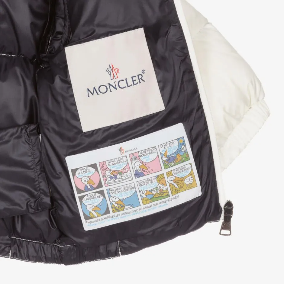 Moncler Enfant Boys White New Macaire Down Padded Jacket Outlet