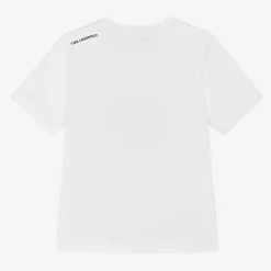 KARL LAGERFELD KIDS Boys White Organic Cotton T-Shirt Hot