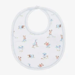 Kissy Kissy Boys White Pima Cotton Playground Pups Bib Outlet