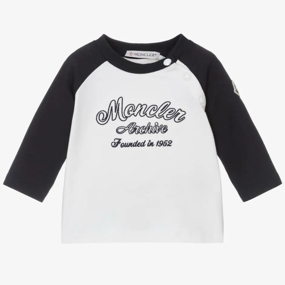 Moncler Enfant Boys White Raglan Sleeve Top