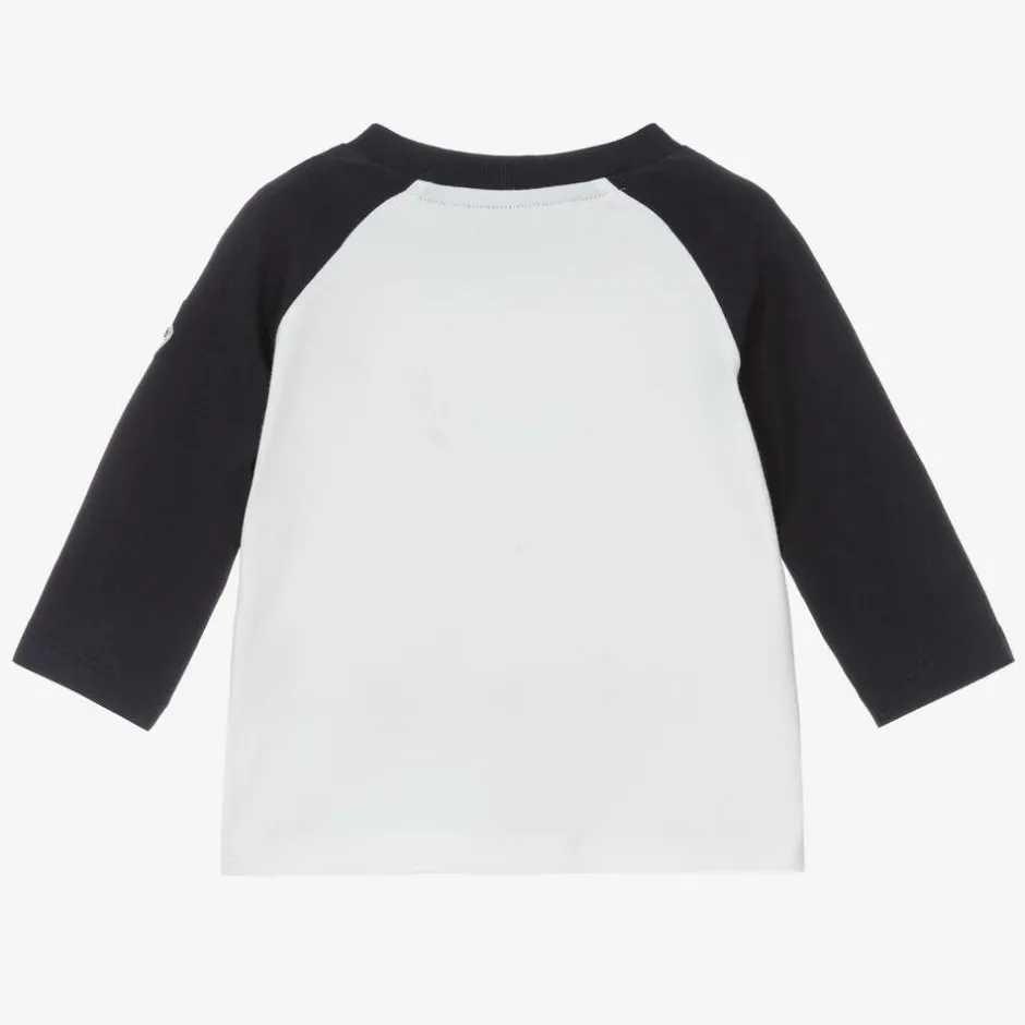 Moncler Enfant Boys White Raglan Sleeve Top