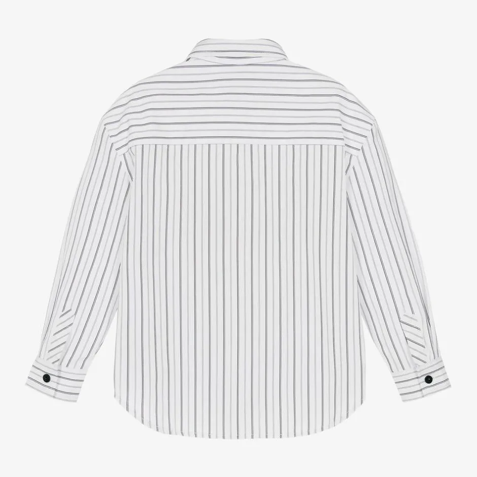 Dolce amp; Gabbana Boys White Striped Poplin Shirt Outlet