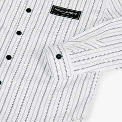 Dolce amp; Gabbana Boys White Striped Poplin Shirt Outlet
