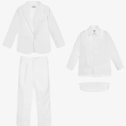 Beau KiD Boys White Tuxedo Suit Outlet