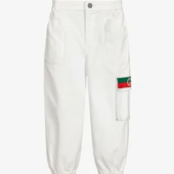 Gucci Boys White Web Trousers Outlet