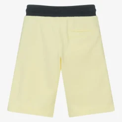 AIGNER Boys Yellow Cotton Logo Tape Shorts Discount