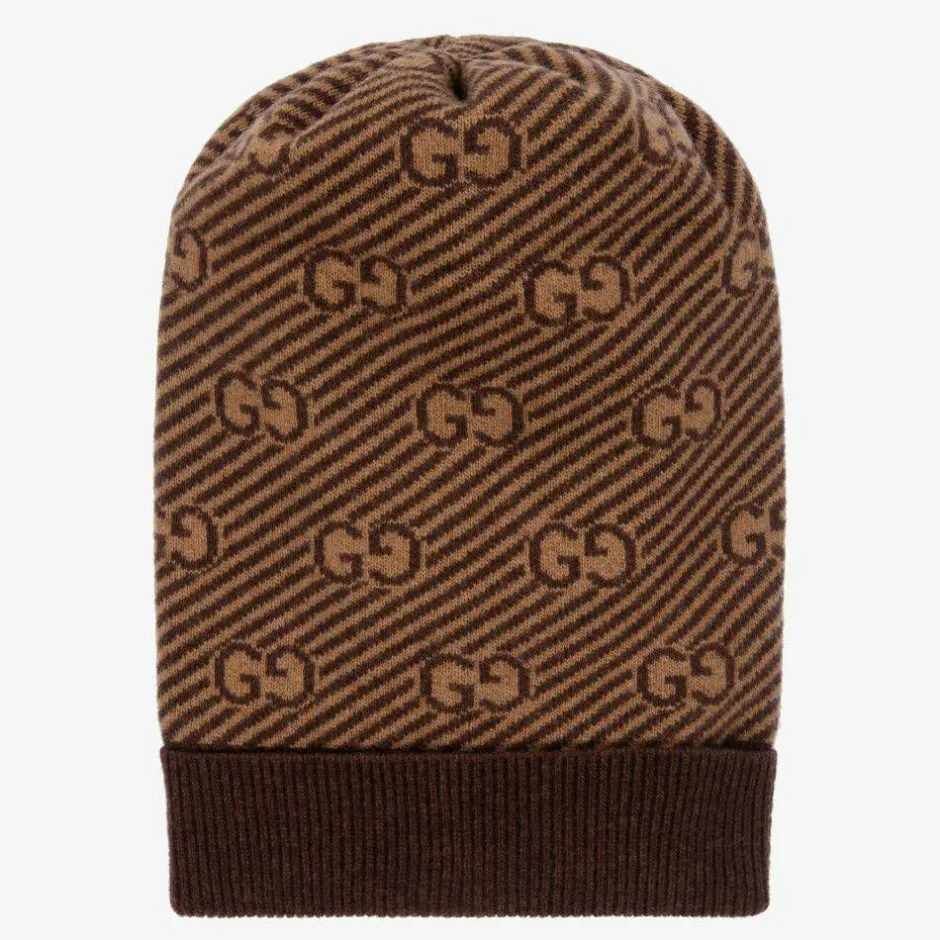 Gucci Brown & Beige GG Wool Hat Discount