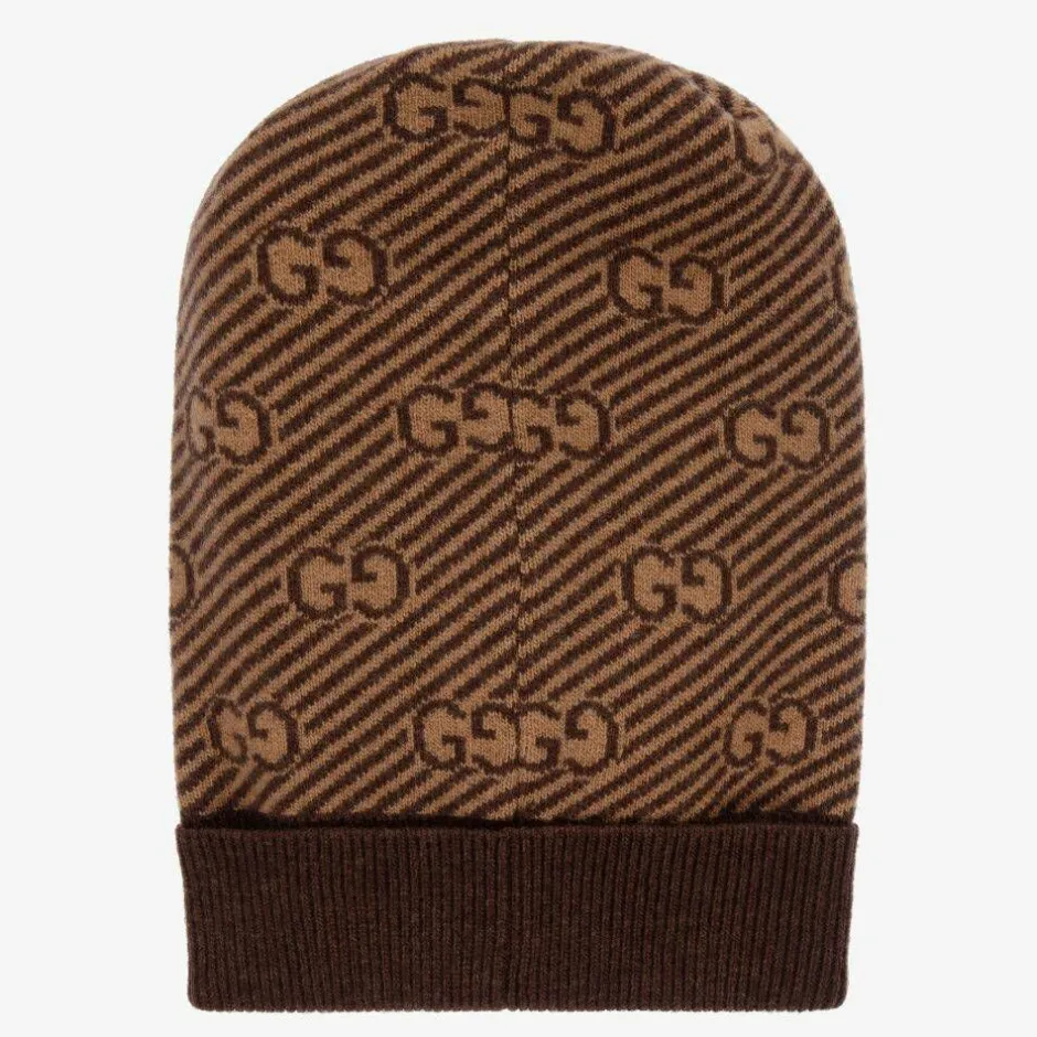 Gucci Brown & Beige GG Wool Hat Discount