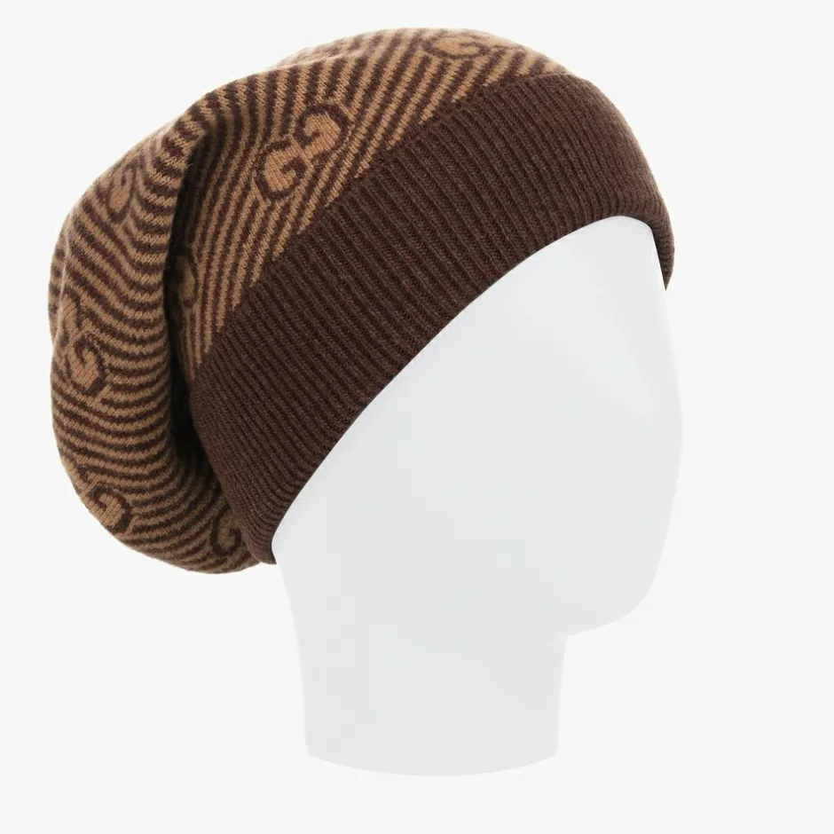 Gucci Brown & Beige GG Wool Hat Discount