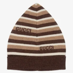 Gucci Brown & Beige Striped Baby Hat Online