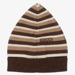 Gucci Brown & Beige Striped Baby Hat Online