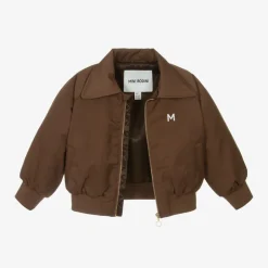 Mini Rodini Brown Cat Print Bomber Jacket Clearance