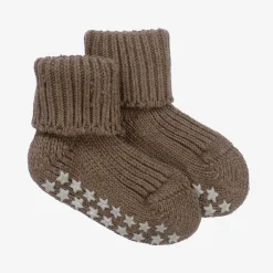 Falke Brown Cotton Baby Slipper Socks