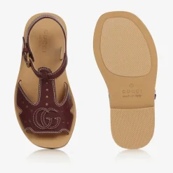Gucci Brown Double G Leather Sandals Best