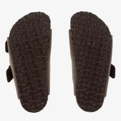 Birkenstock Brown Faux Leather Buckled Sandals Discount