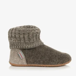 Giesswein Brown Felted Wool Slippers New