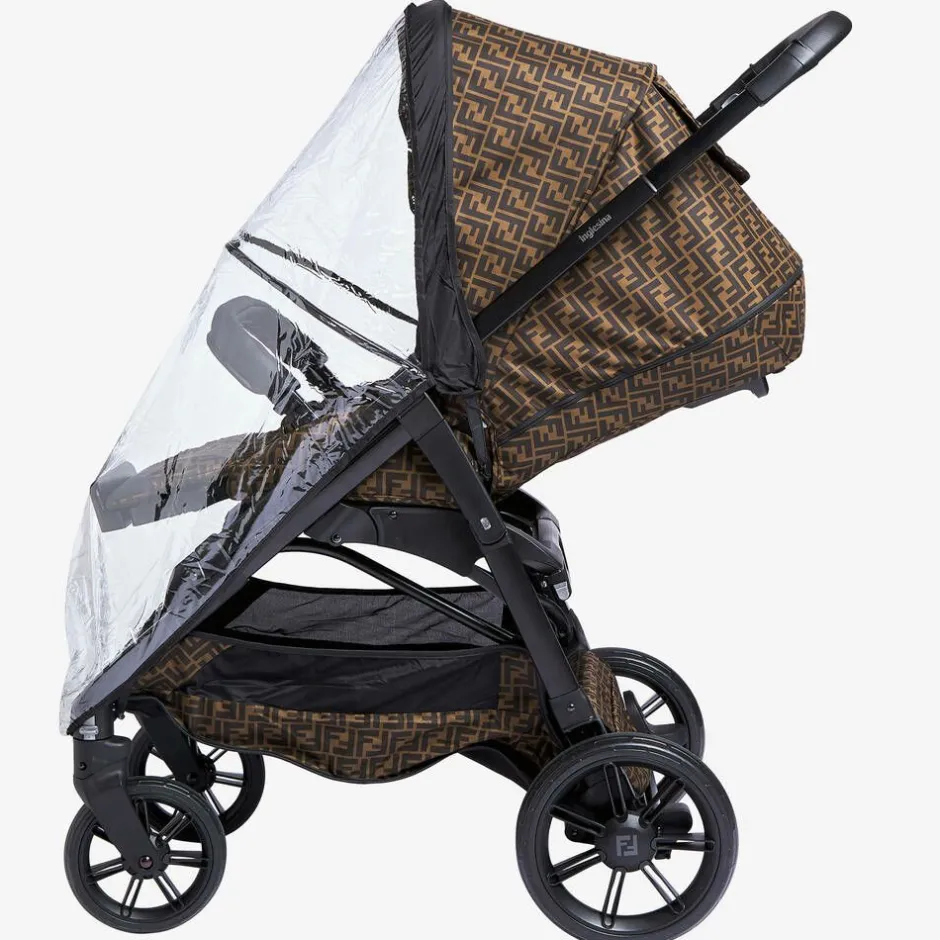 Fendi Brown FF Logo Stroller Online