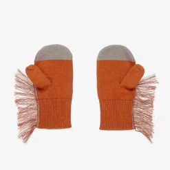 Stella McCartney Kids Brown Horse Knitted Mittens New