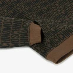 Moschino Kid-Teen Brown Knitted Hoodie Sale