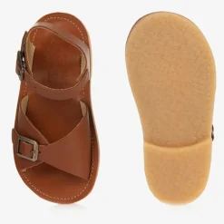 Young Soles Brown Leather Buckle Sandals