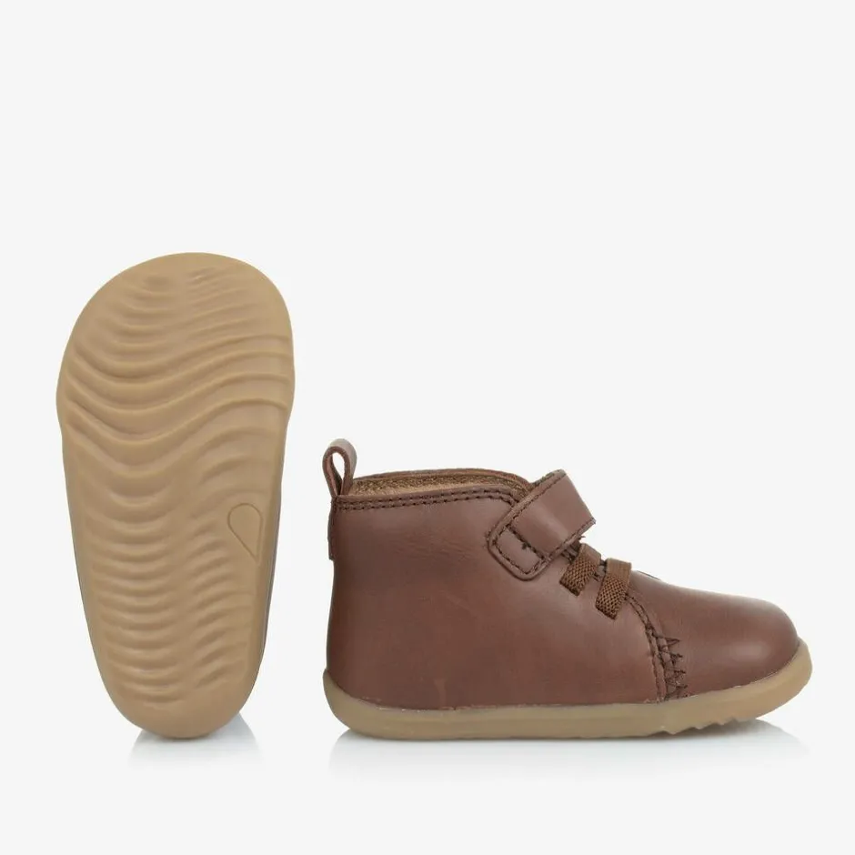 Bobux Step Up Brown Leather First Walker Boots Sale