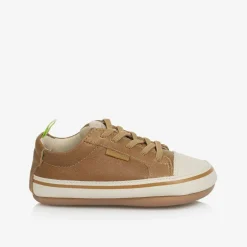 Tip Toey Joey Brown Leather First Walker Trainers Hot
