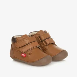 Chipmunks Brown Leather First-Walker Boots Discount