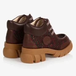 Gucci Brown Leather Lace-Up Boots Online