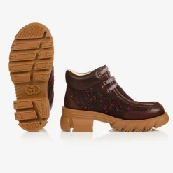 Gucci Brown Leather Lace-Up Boots Online