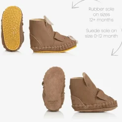 Donsje Brown Suede Leather Pre-Walkers Truffle Online