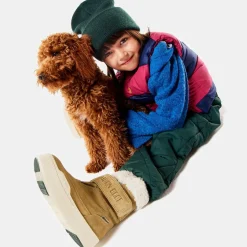 Moon Boot Brown Suede Leather Velcro Boots Outlet