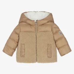 Moncler Enfant Brown Teddy Fleece Amin Hooded Coat Best