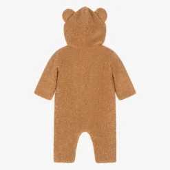 Moschino Baby Brown Teddy Fleece Pramsuit New