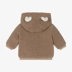 Mayoral Newborn Brown Teddy Fleece Zip-Up Baby Top Discount
