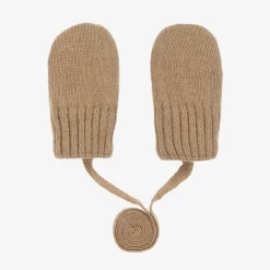 Jamiks Brown Wool & Cashmere Baby Mittens Hot
