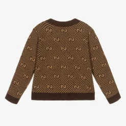 Gucci Brown Wool GG Baby Cardigan Sale