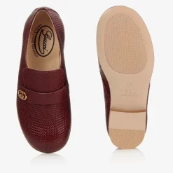 Gucci Burgundy Leather Shoes Hot