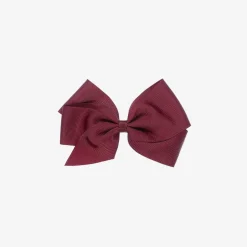 Peach Ribbons Burgundy Red Bow Hair Clip (12cm) Outlet