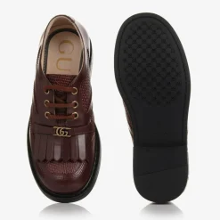 Gucci Burgundy Red Leather Shoes Clearance