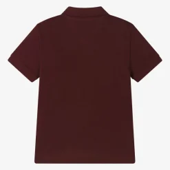 Tommy Hilfiger Burgundy Red Varsity Logo Polo Shirt Outlet