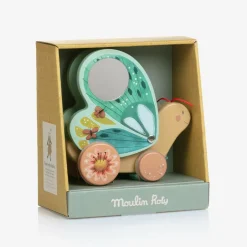 Moulin Roty Butterfly Pull Along Wooden Toy (16cm) Outlet