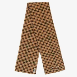Mini Rodini Dark Beige Houndstooth Velour Scarf Best